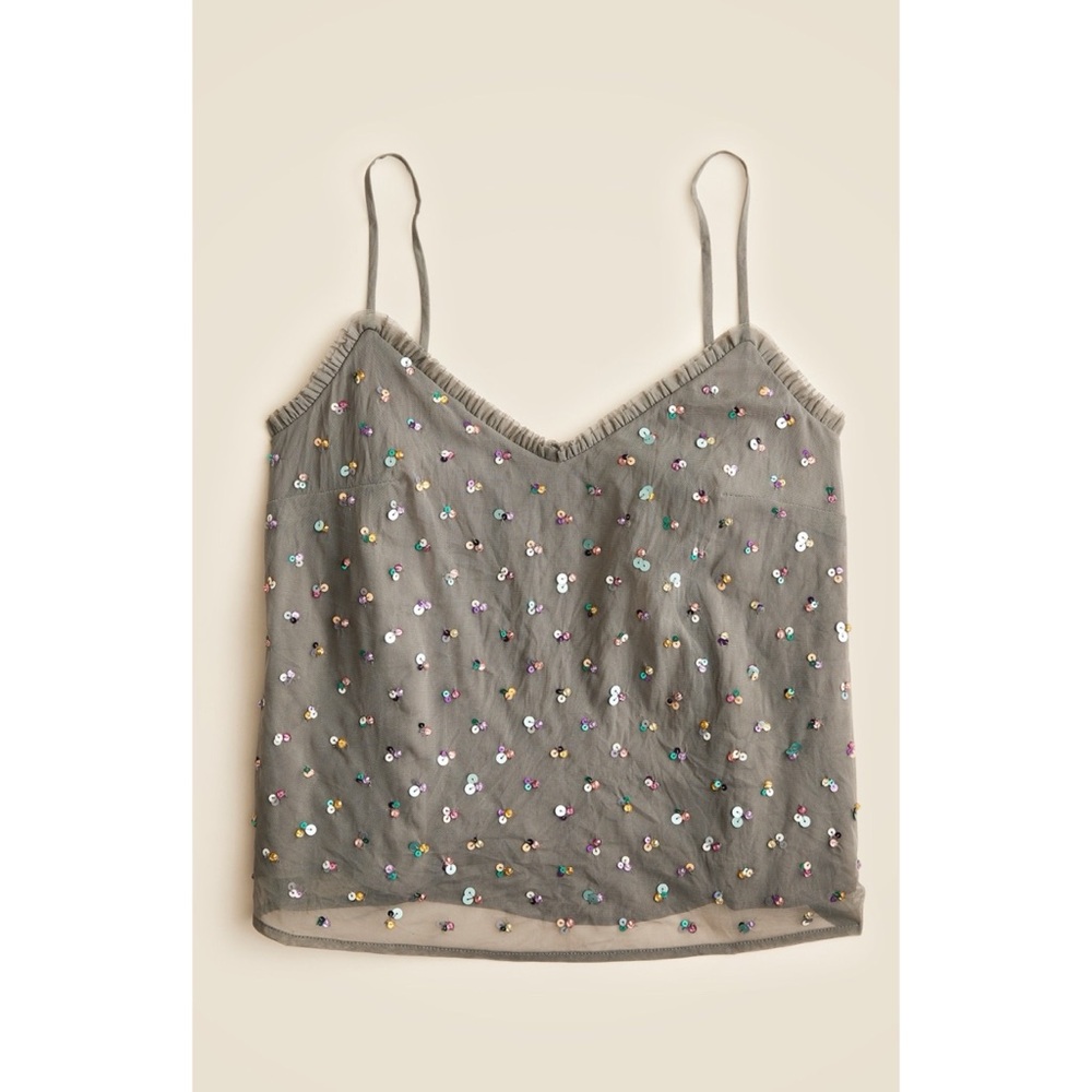 J. Crew Collection Ruffle-trim Camisole with Embellishments - Picture 4 of 9